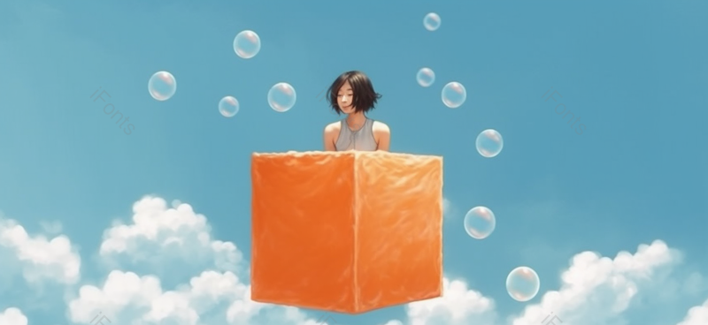 可爱风儿童节蓝天白云纸箱蓝色背景插画手绘图,插画/手绘图,插画/手绘图库,插画/手绘图下载,插画/手绘